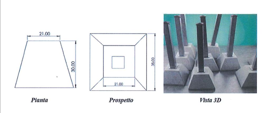Plinto basamento, prodotto Vibrocementi